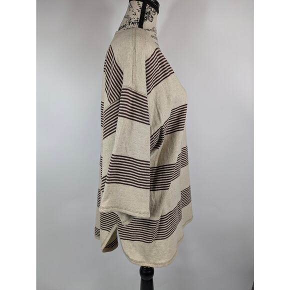 Christian de Castelnau Womens L Top Oversized Striped Vintage Pullover Shirt - Picture 4 of 10